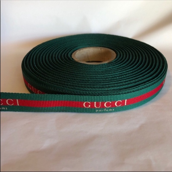 Gucci Other - 1 YARD(36 INCHES) Vintage Gucci Green & Red Ribbon